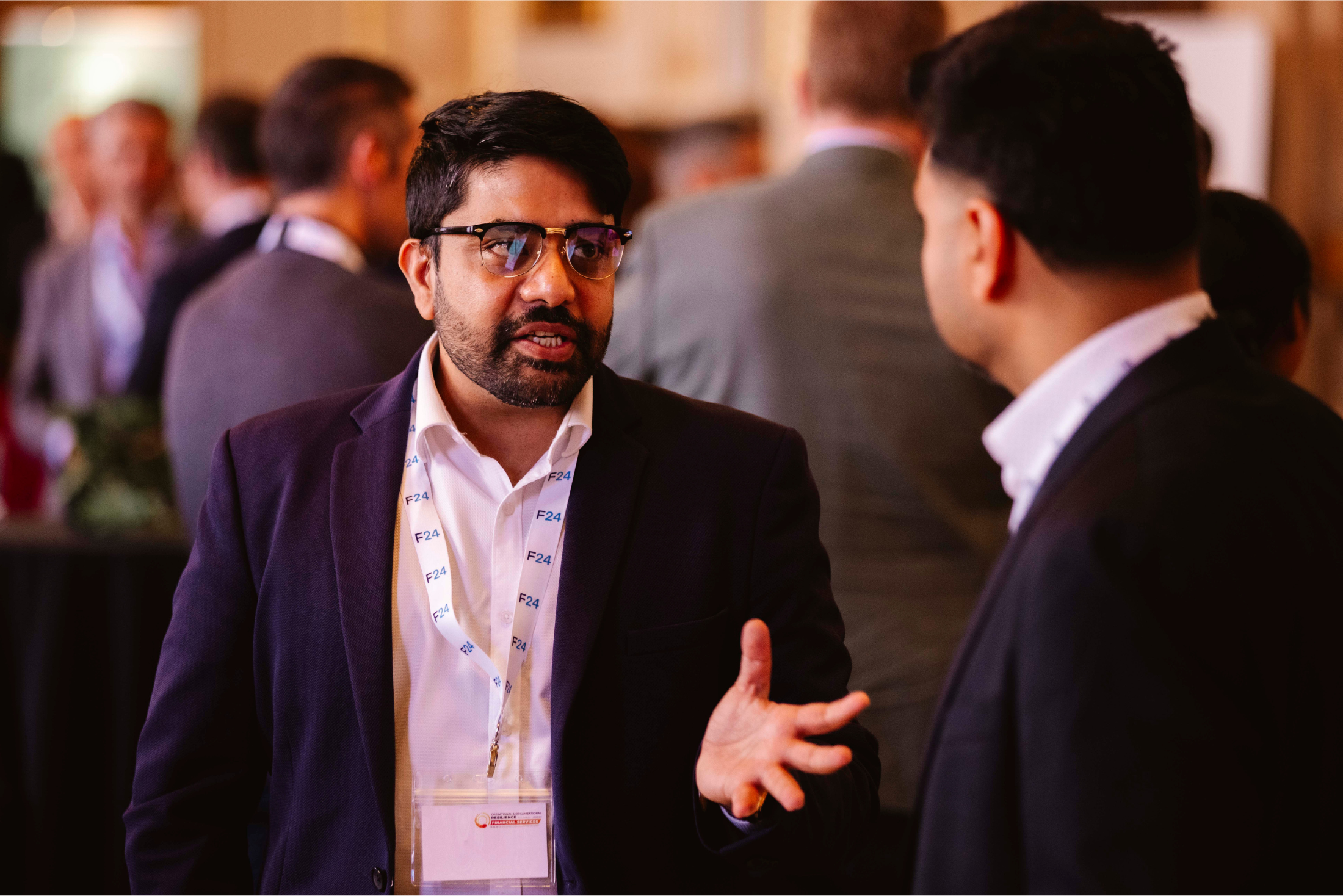 Focused business conversation at the conference